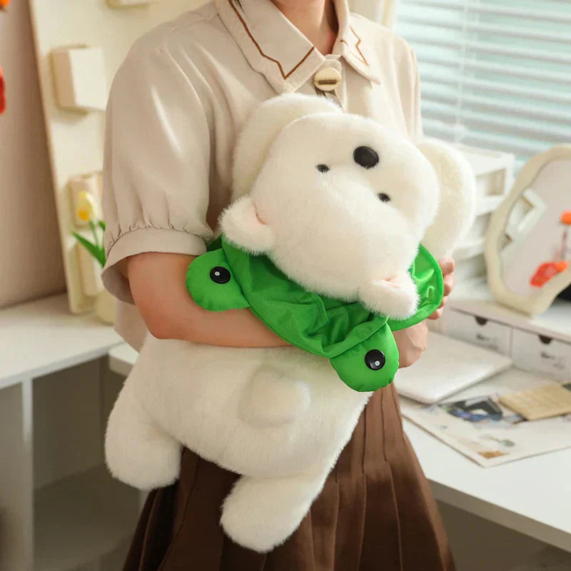Maliben | Snowy The White Maltese Plushie With Frog Hat