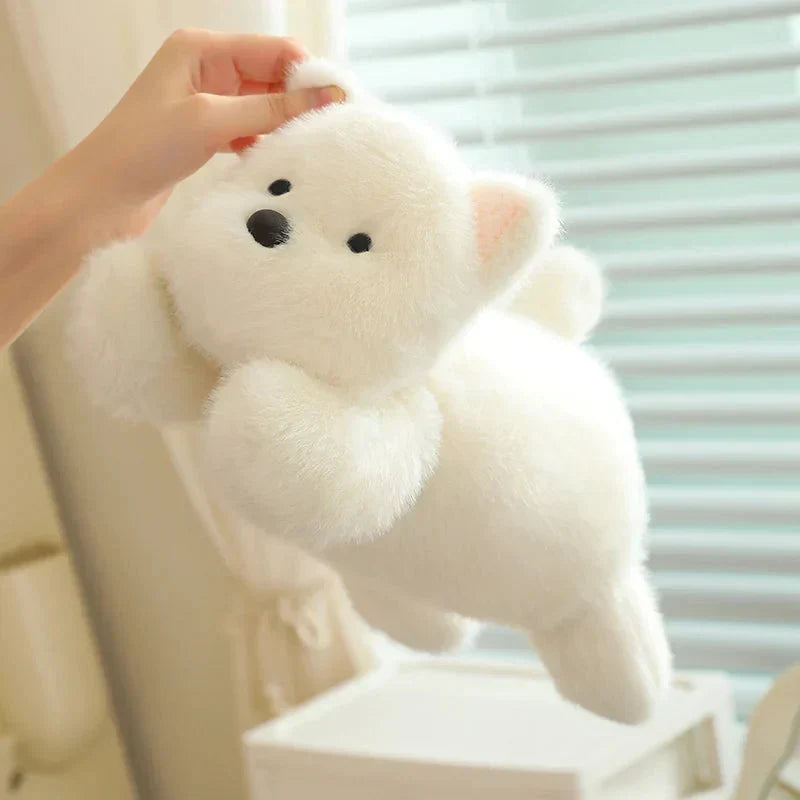 Maliben | Snowy The White Maltese Plushie With Frog Hat