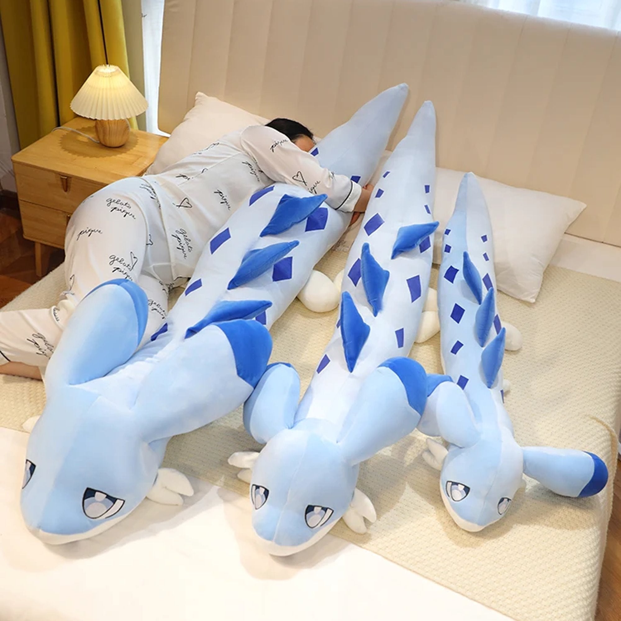 Maliben | Sofi The Long Kawaii Baby Blue Hybrid Dragon Plushie