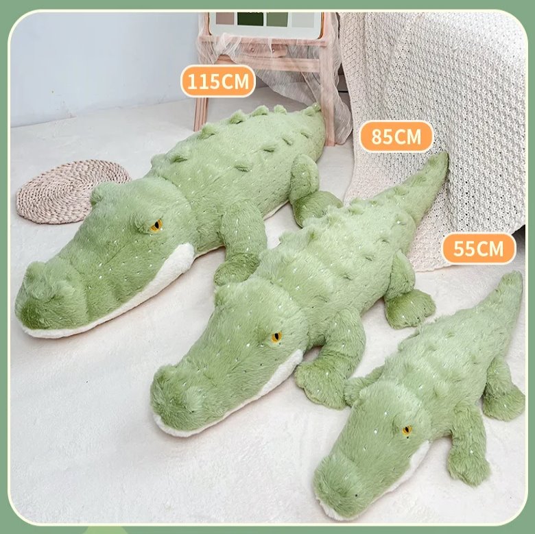 Maliben | Soft Fluffy Green Crocodile Plush Toy