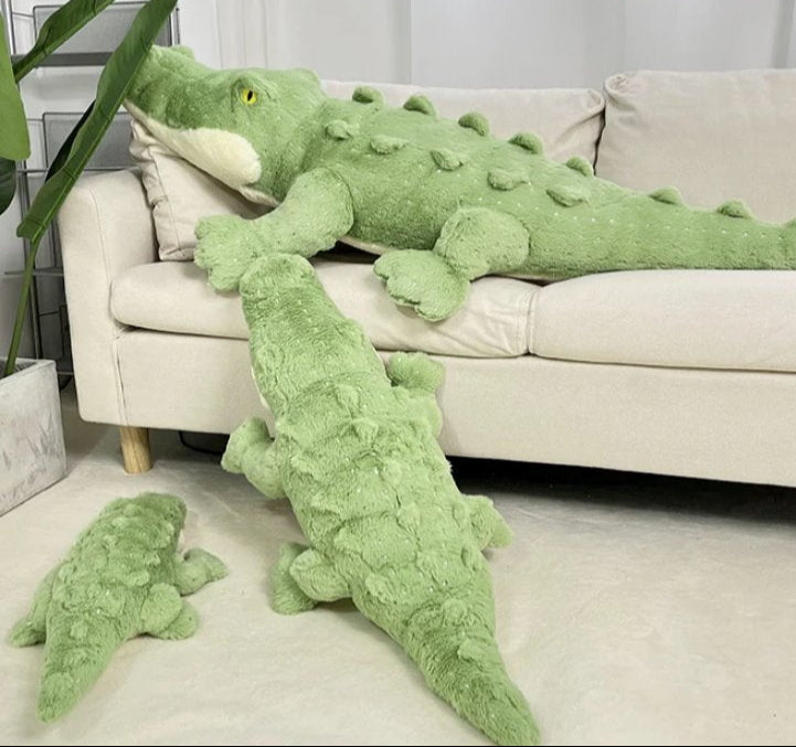 Maliben | Soft Fluffy Green Crocodile Plush Toy