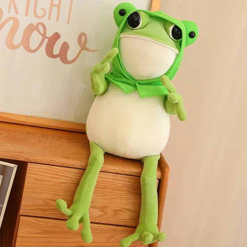 Maliben | Tito The Funny Green Frog Plush With Hat