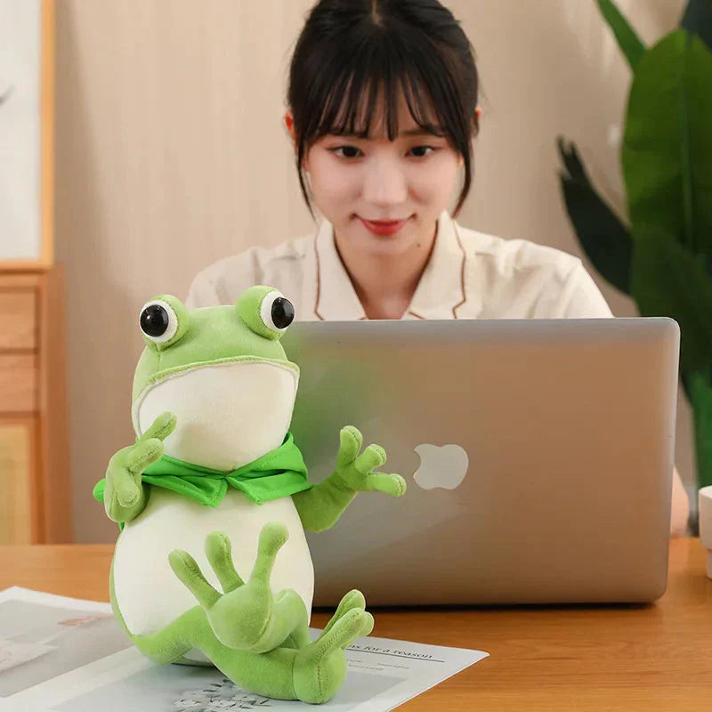 Maliben | Tito The Funny Green Frog Plush With Hat