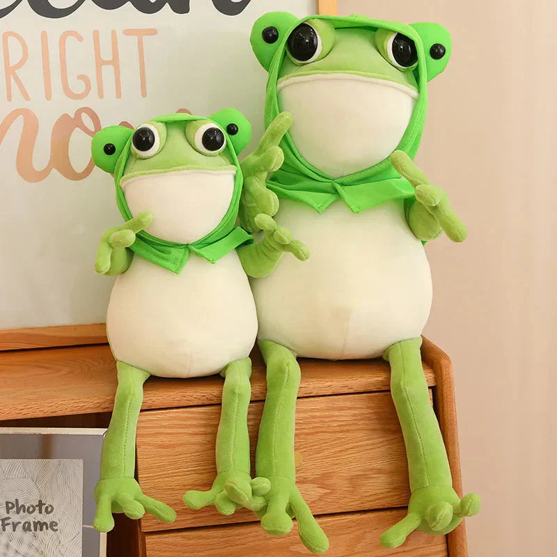 Maliben | Tito The Funny Green Frog Plush With Hat