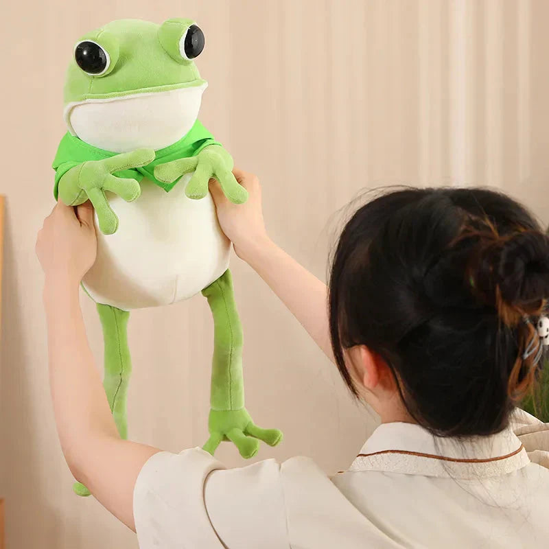 Maliben | Tito The Funny Green Frog Plush With Hat