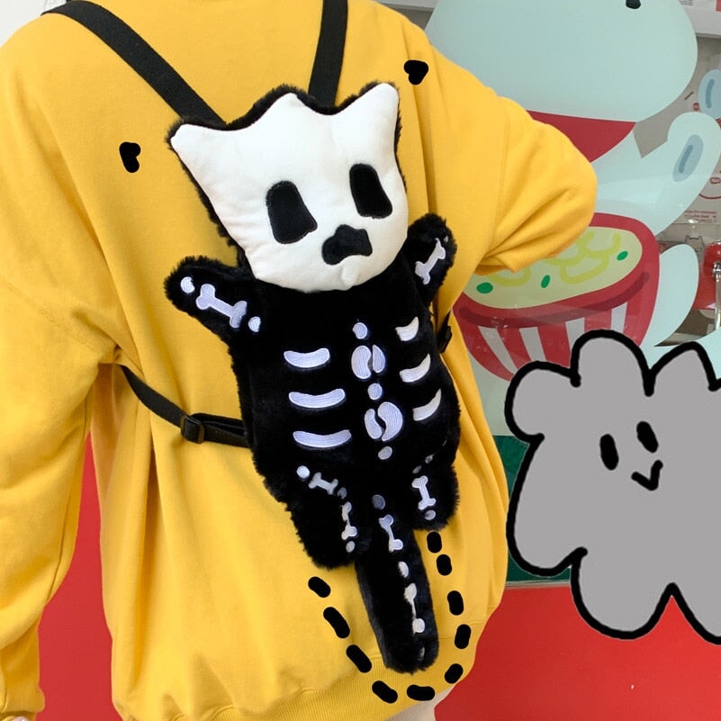 Maliben | Whisper The Mini Skeleton Plush Backpack