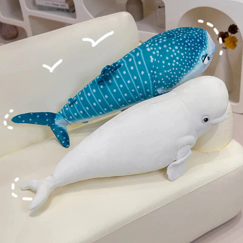 Maliben | White Beluga Blue Whale Shark 75cm Plushies