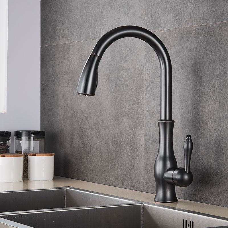Maliben | Brass Kitchen Faucet Pull Out Mixer Sink Water Tap 360 Rotation Single Handle