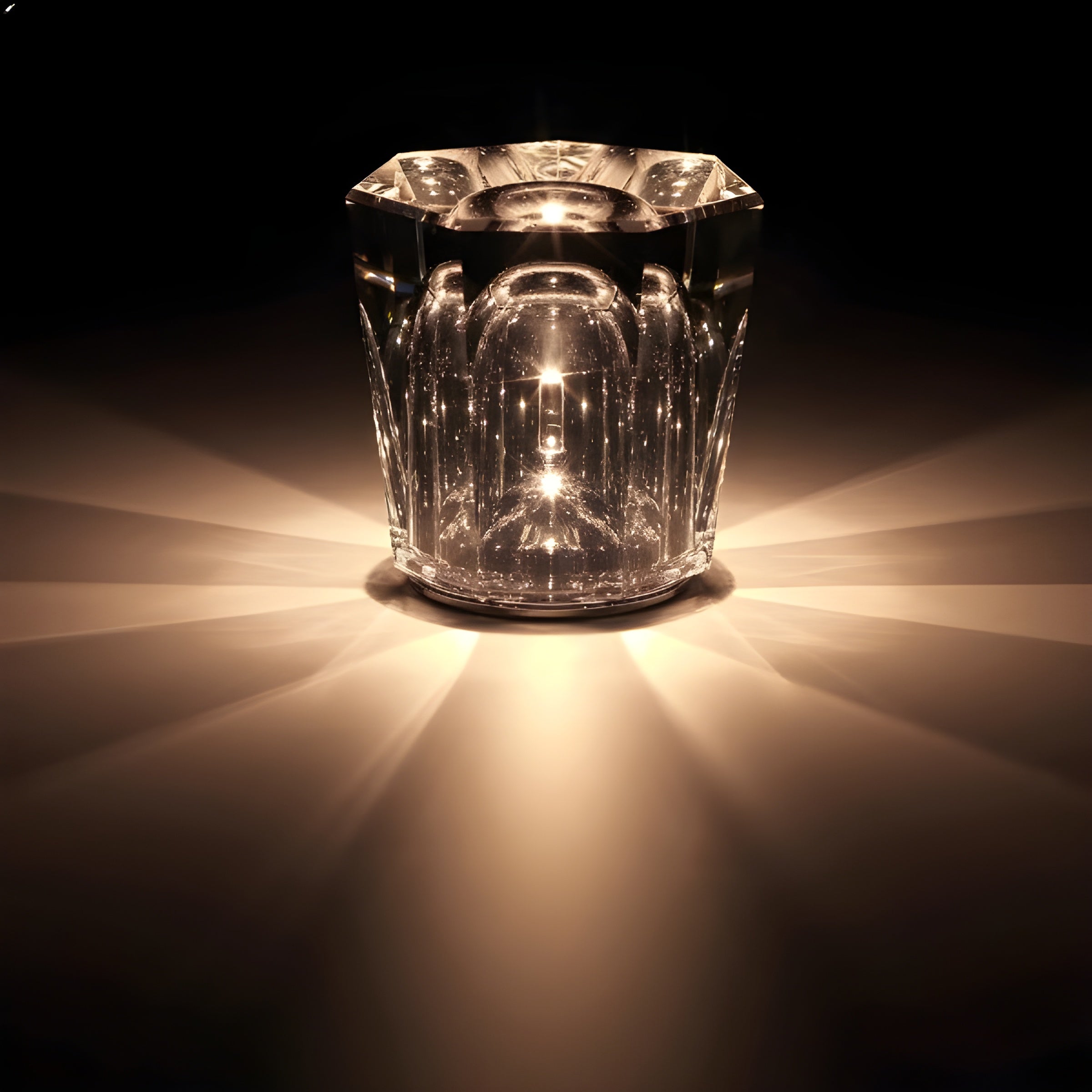 Maliben | Crystal Table Lamp Véloria | Diamond Look & 360° Light Play | Wireless & Usb Rechargeable | Up To 12 Hrs. Light Duration