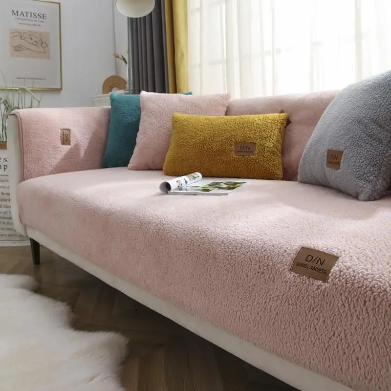 Maliben | Waterproof Thick Fuzzy Sherpa Fleece Non-slip Sofa Cover