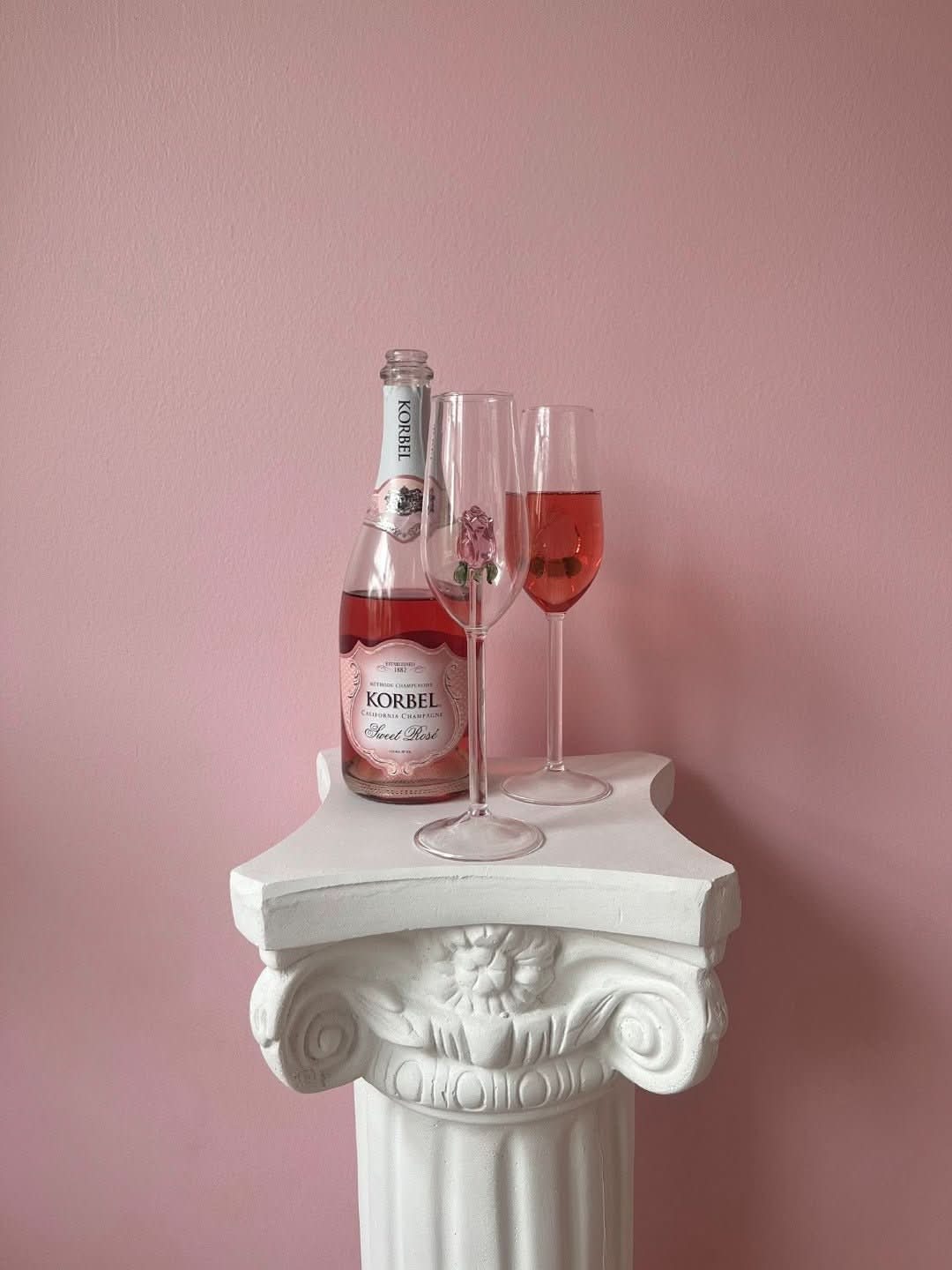 Maliben | La Vie En Rose | Champagne Glass - Handmade