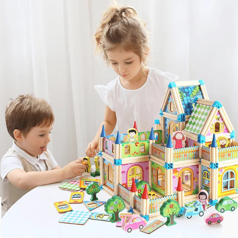Maliben | Wooden Construction Set Maison | Develop Creativity – Toys For Young And Old