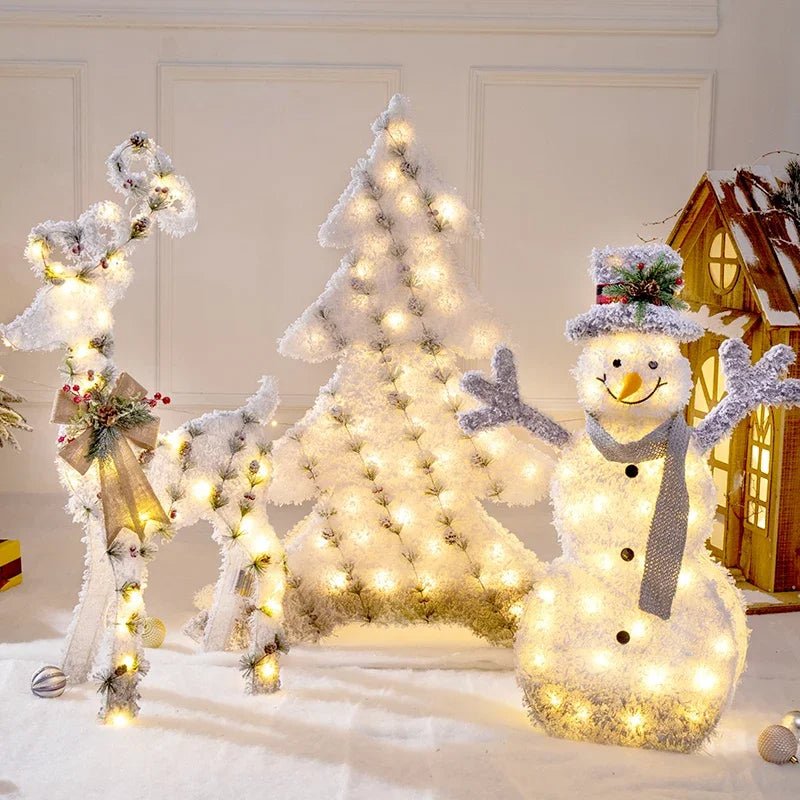 Maliben | Led Christmas Christmas Tree, Snowman Or Gift Box Decoration – Snowman & Fawn Tree Decorations, Perfect Holiday Ornaments & New Year Gifts