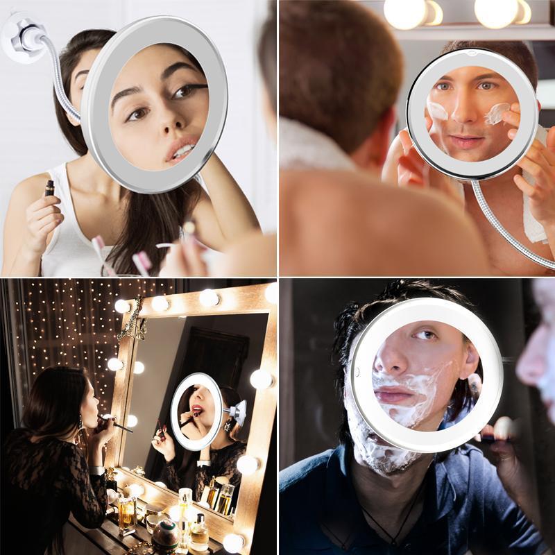 Maliben | 10x Zoom Led Makeup Mirror