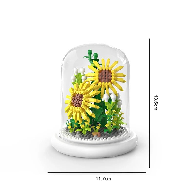 MAliben | Elegant BuildIng Block Flower in a Glass