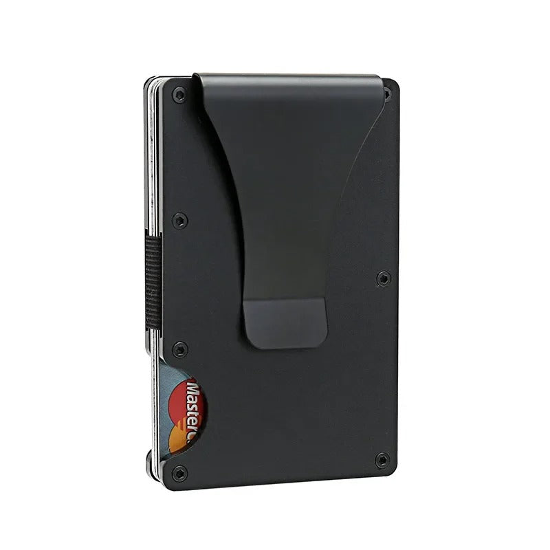 Maliben | Titanium Matte Cobalt Card Holder – Slim & Stylish Rfid Wallet For Men & Women