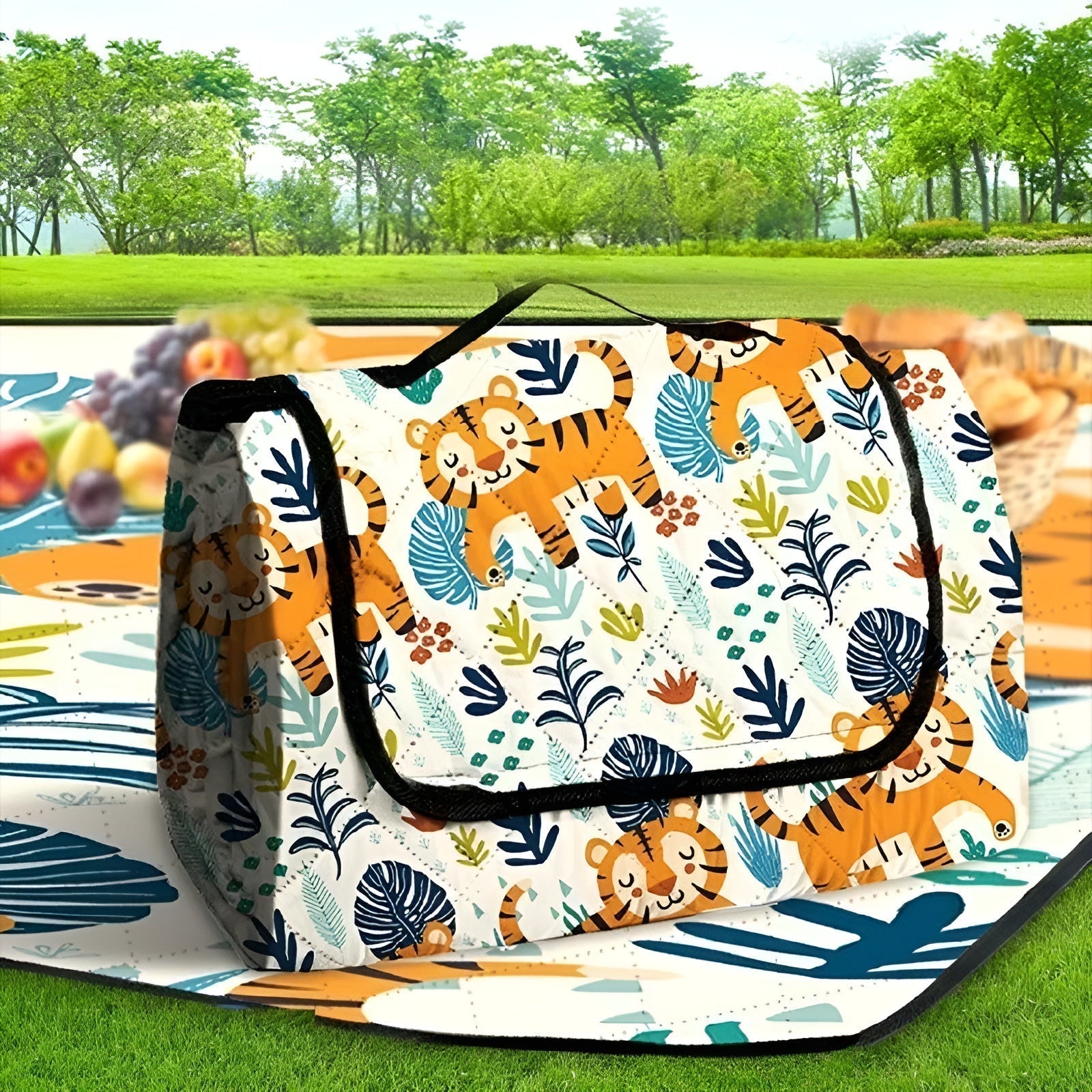 Maliben | Foldable Baby Playmat Wanderlino | Padded & Water-Resistant | For Outdoor & Home | Incl. Carry Bag