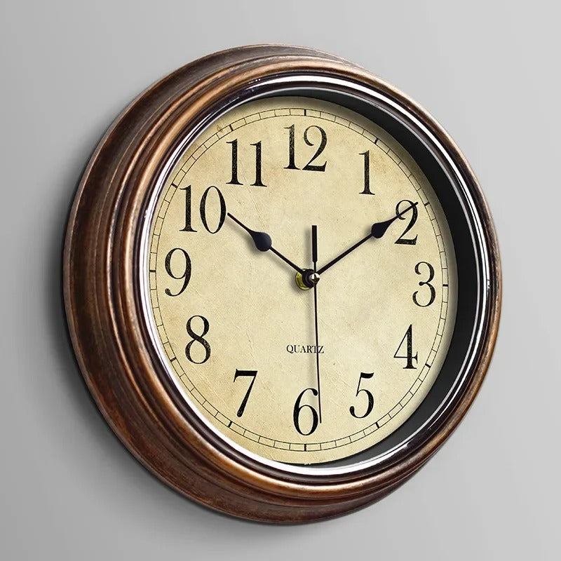 Maliben | Woodluxe Classic Wall Clock – Stylish Silent Wooden Decorative Clock 30 Cm