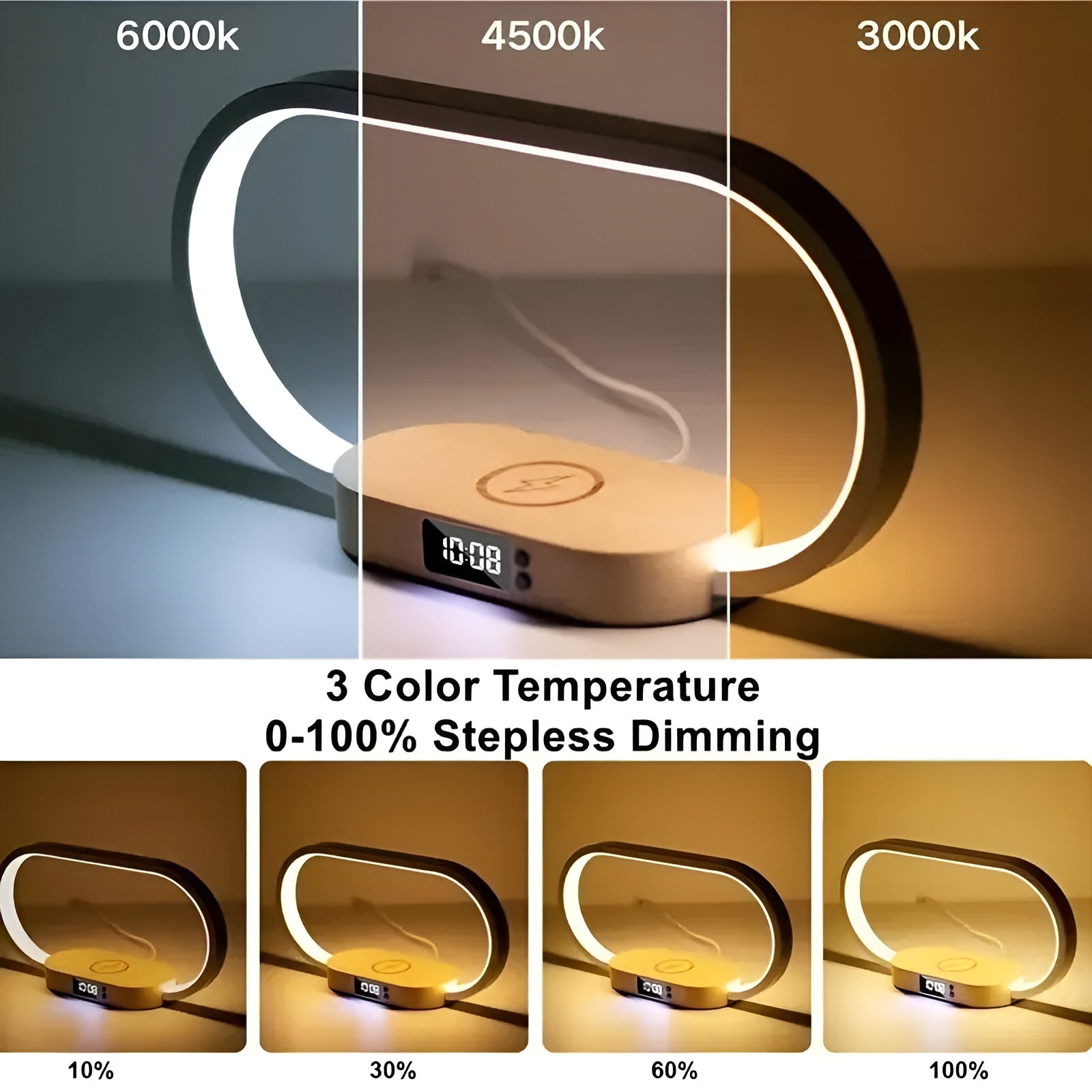 Maliben | Stylish Multifunctional Lamp With Charging Station And Clock