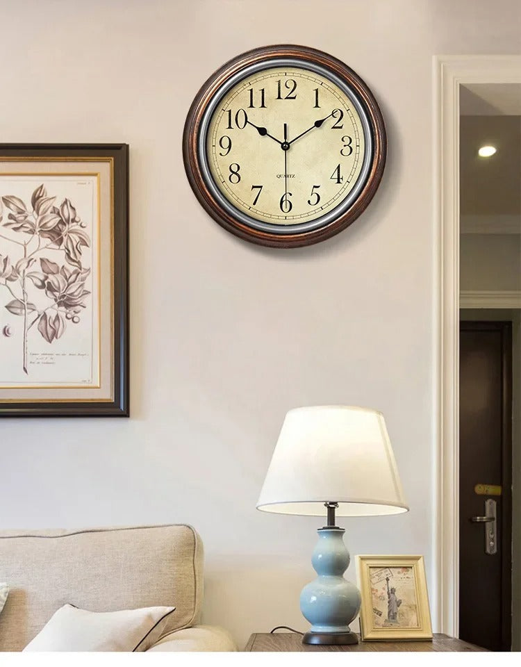 Maliben | Woodluxe Classic Wall Clock – Stylish Silent Wooden Decorative Clock 30 Cm