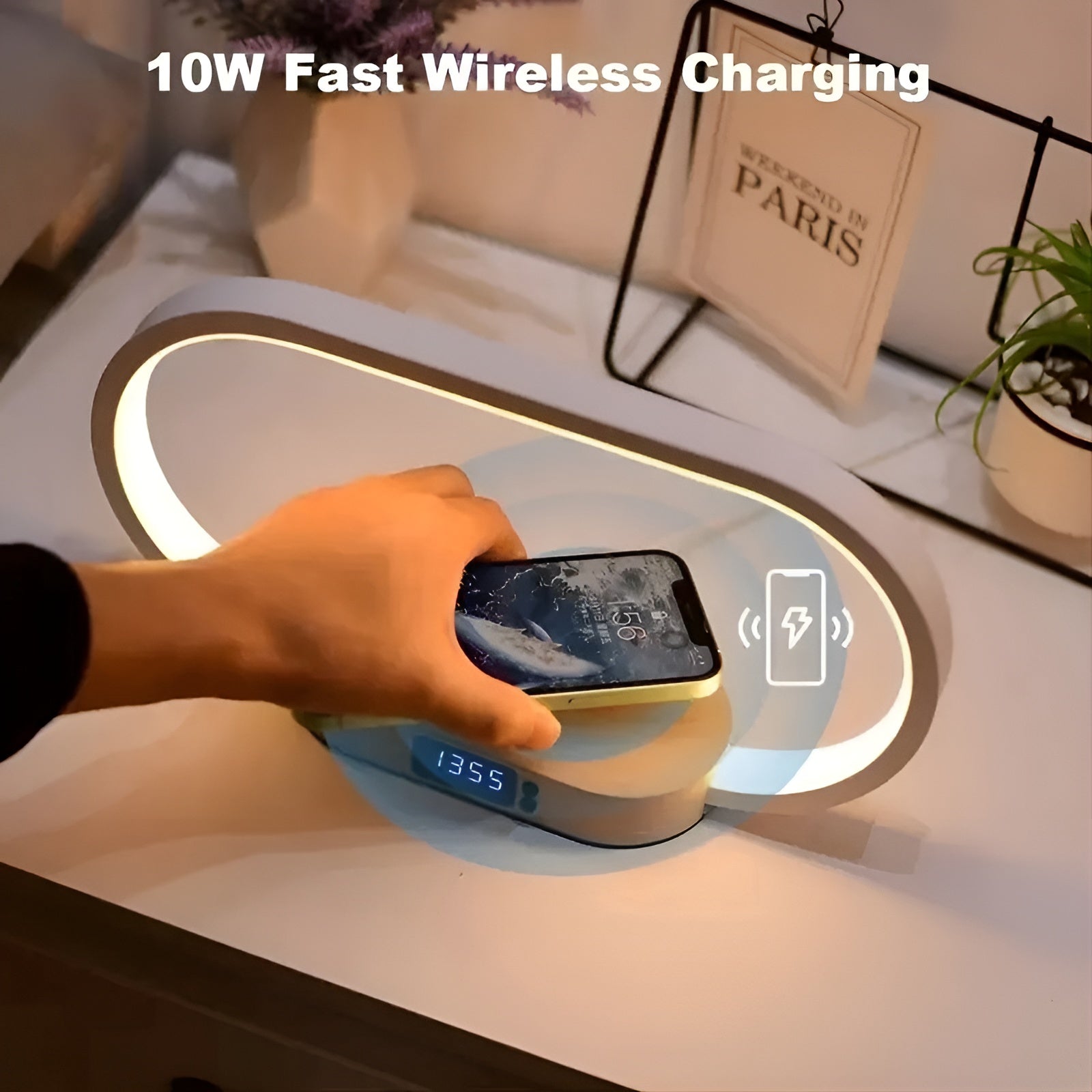 Maliben | Stylish Multifunctional Lamp With Charging Station And Clock