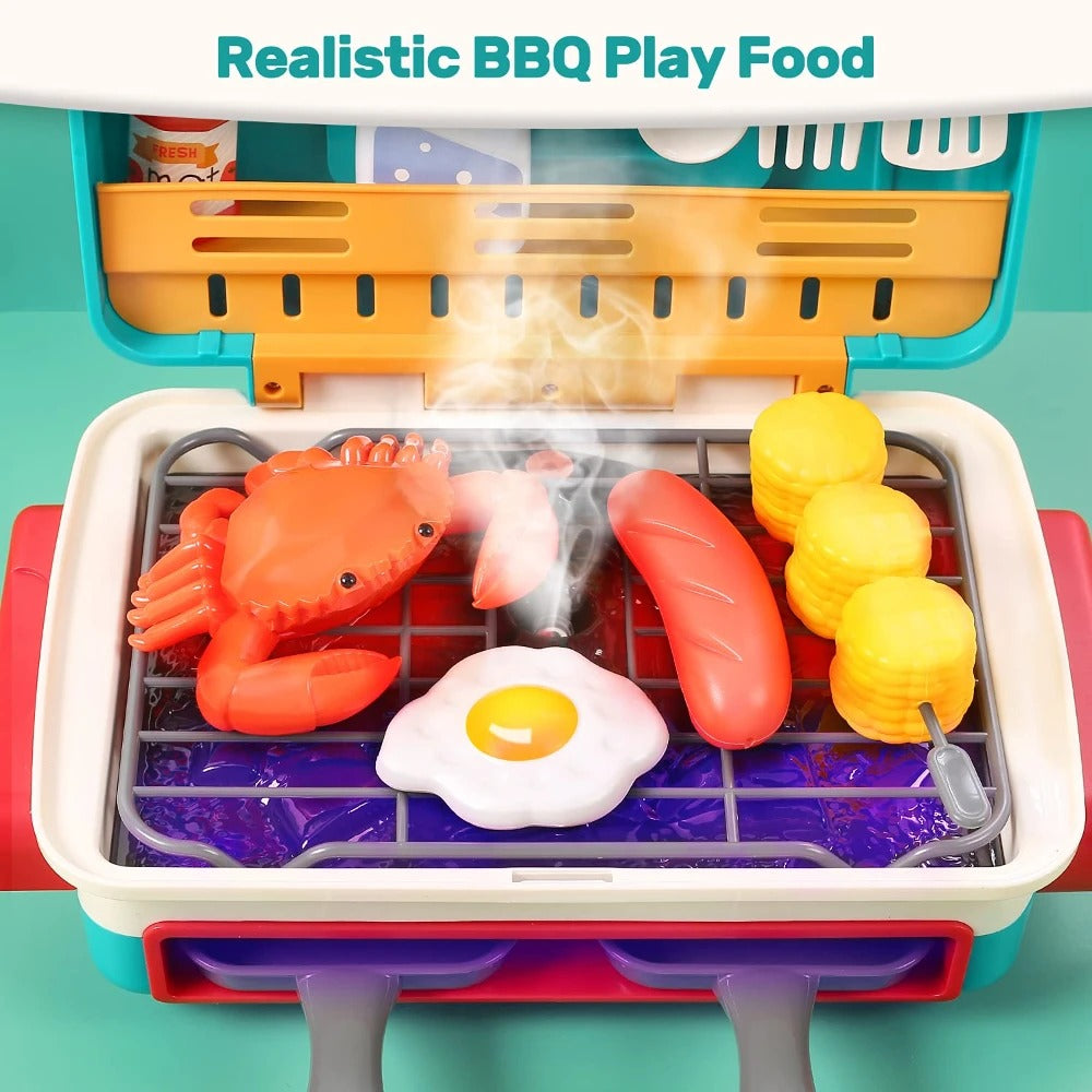 Maliben | My First Bbq Grill – Children's Kitchen With Smoke Effect And Colour-Changing Food