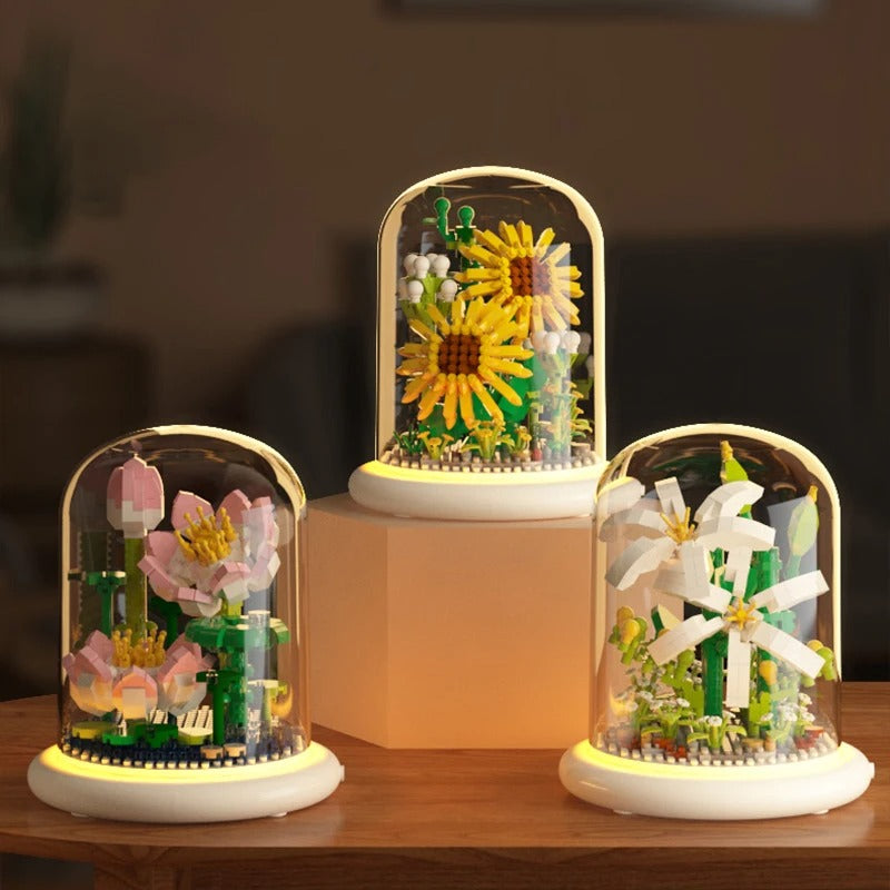 MAliben | Elegant BuildIng Block Flower in a Glass