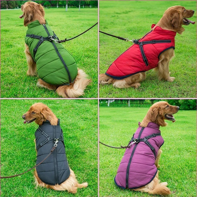 Maliben | All-Weather Insulated Dog Jacket with Built-in Harness