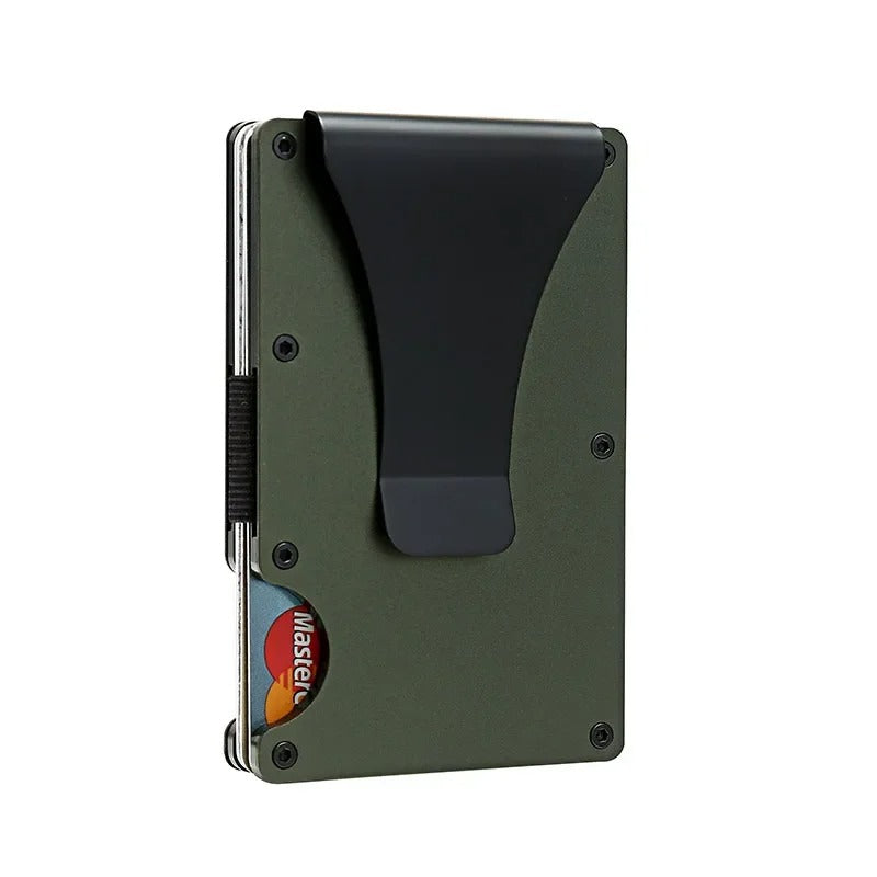 Maliben | Titanium Matte Cobalt Card Holder – Slim & Stylish Rfid Wallet For Men & Women
