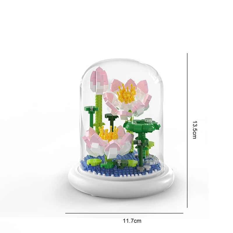 MAliben | Elegant BuildIng Block Flower in a Glass
