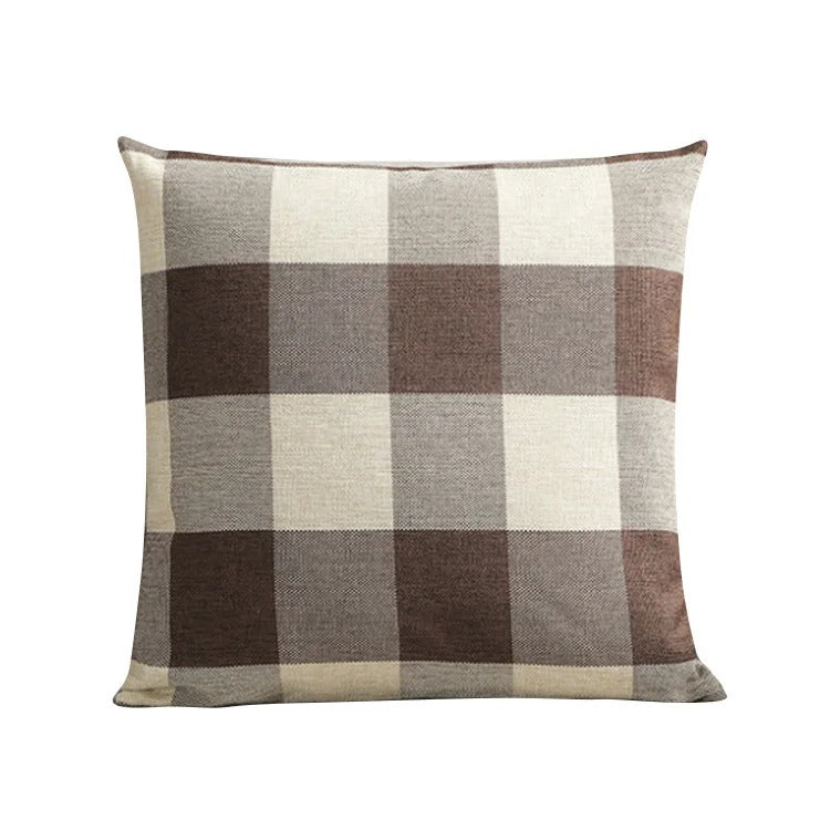 Maliben | Cozy Checked Cushion Cover In Country House Style – Autumn Plaid