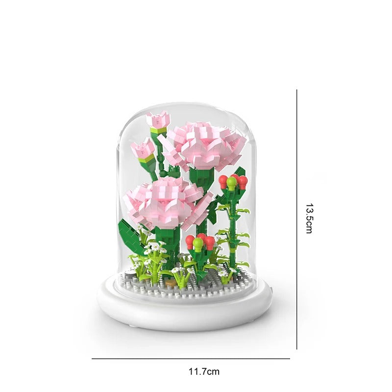 MAliben | Elegant BuildIng Block Flower in a Glass