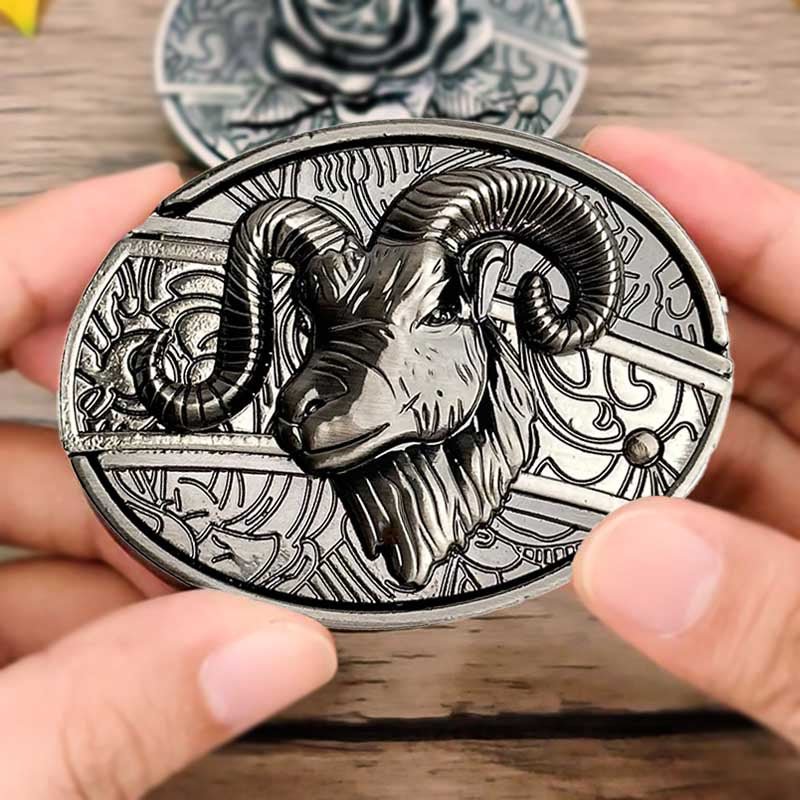 Maliben Cowboy Belt Buckle — Oval Metal with Hidden EDC Tool