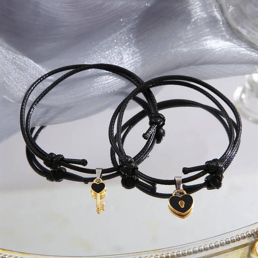 Maliben | Minimal Lock & Key Couples Bracelets