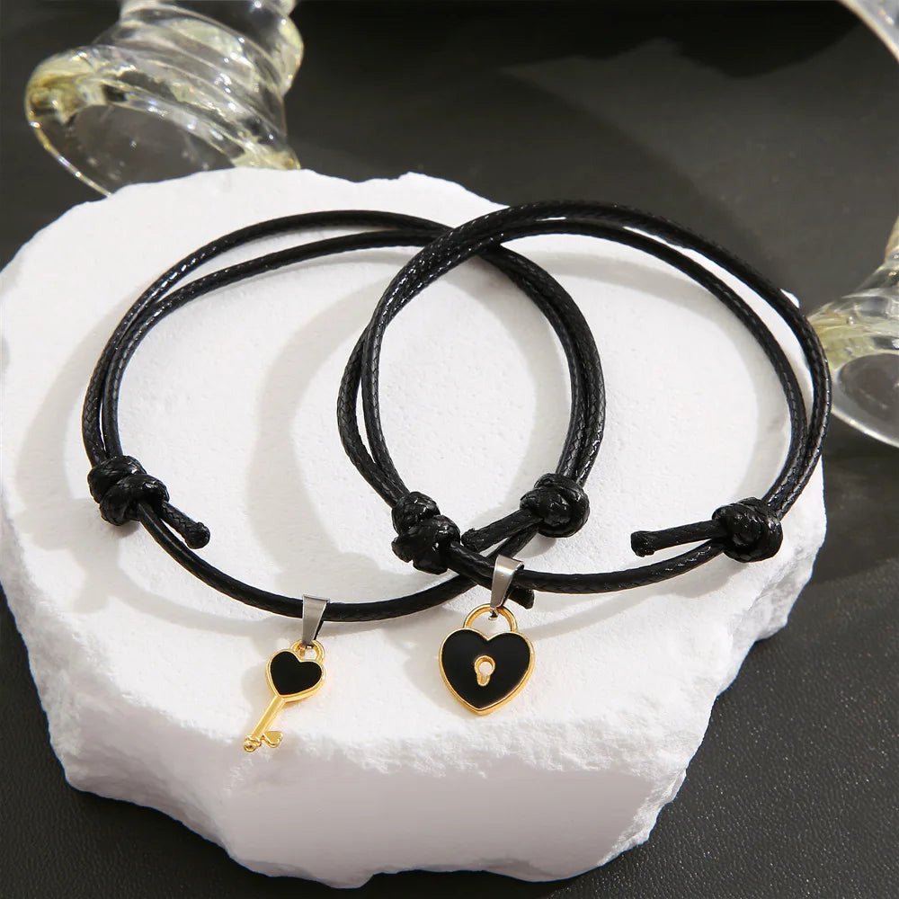 Maliben | Minimal Lock & Key Couples Bracelets