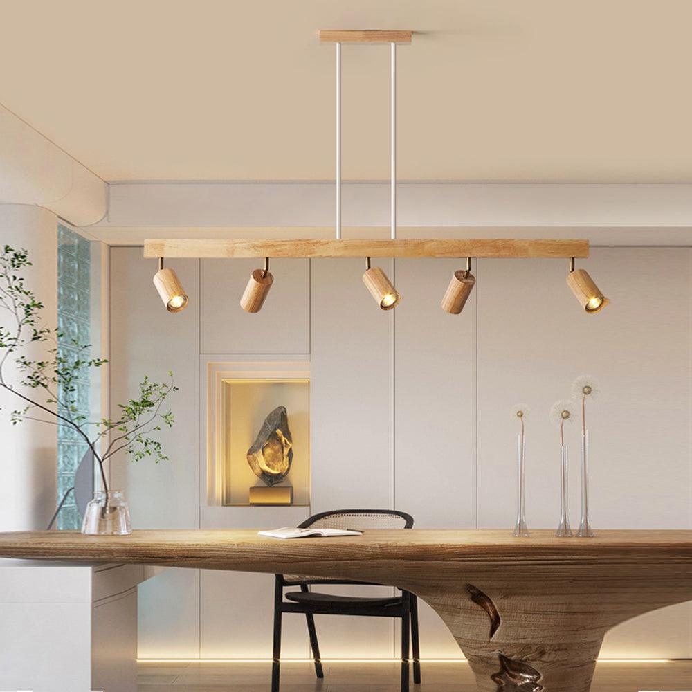 Maliben | Adjustable Wooden Ceiling Lamp Minimalist Solid Wood