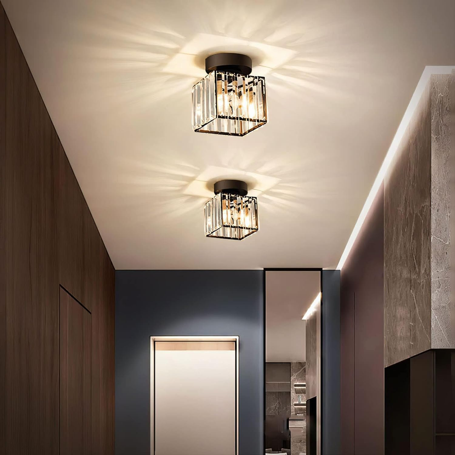Maliben | Modern Crystal Ceiling Light - Crystalglow