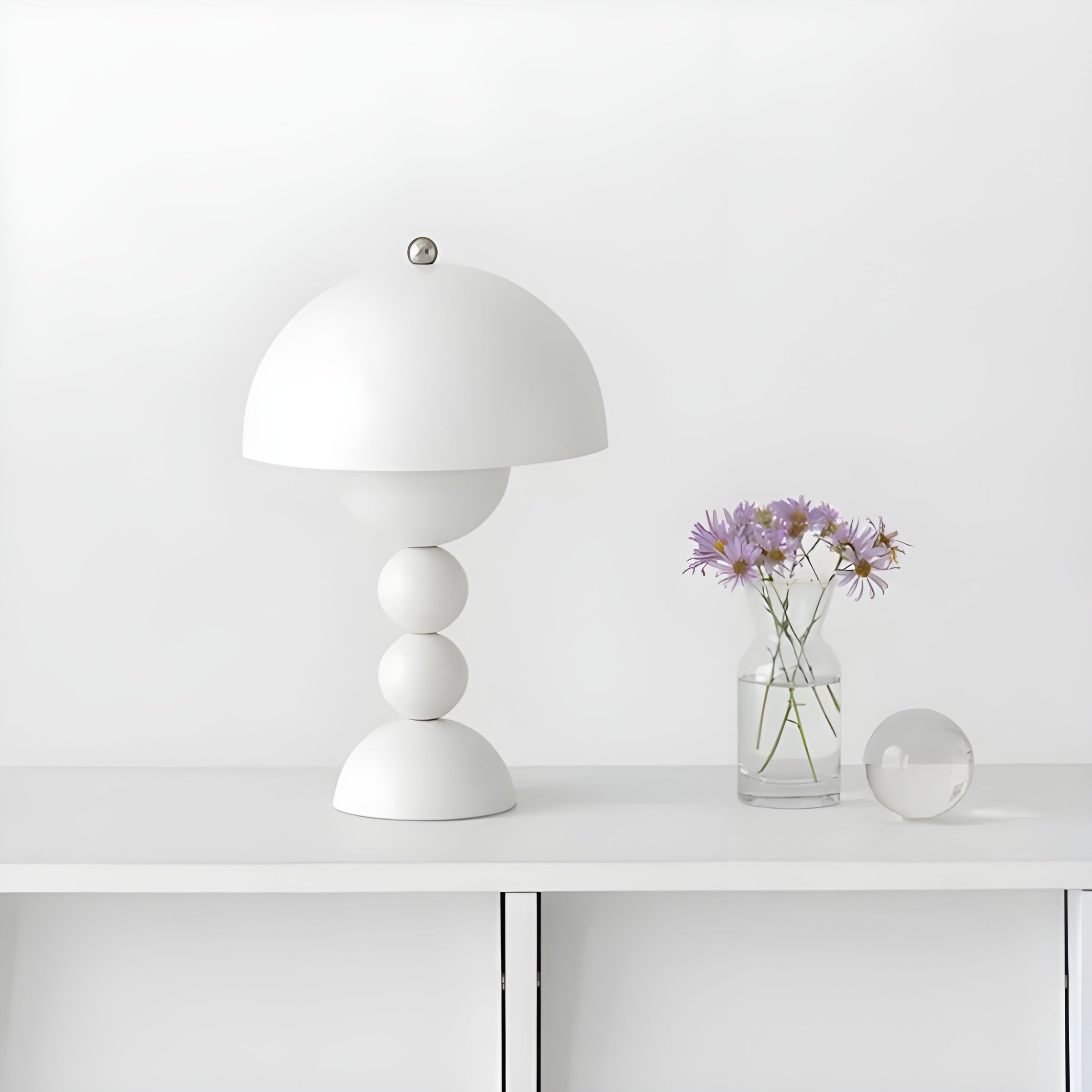 Maliben | Norlumi Scandinavian Led Table Lamp | Dimmable | White Abs Housing | 0–5w | 36v Dc | Flower-Inspired Design