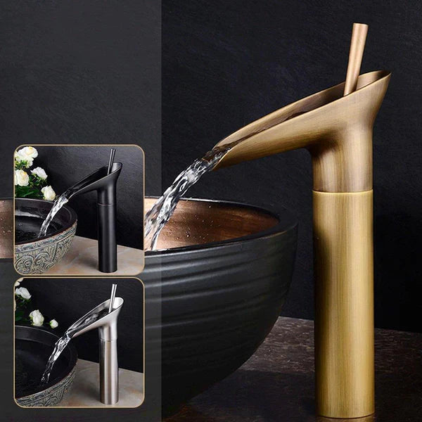Maliben | Waterfall Antique Faucet Bathroom Sink Faucet Brass Sink Mixers