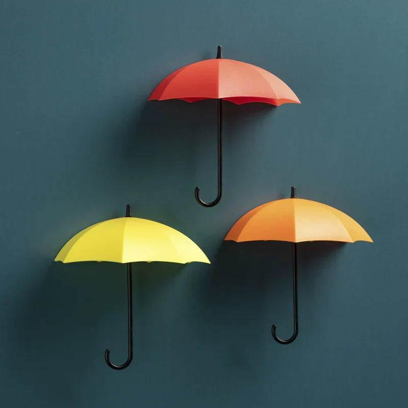 Maliben | Cute Umbrella Wall Hook - No-Drill Key & Coat Hanger