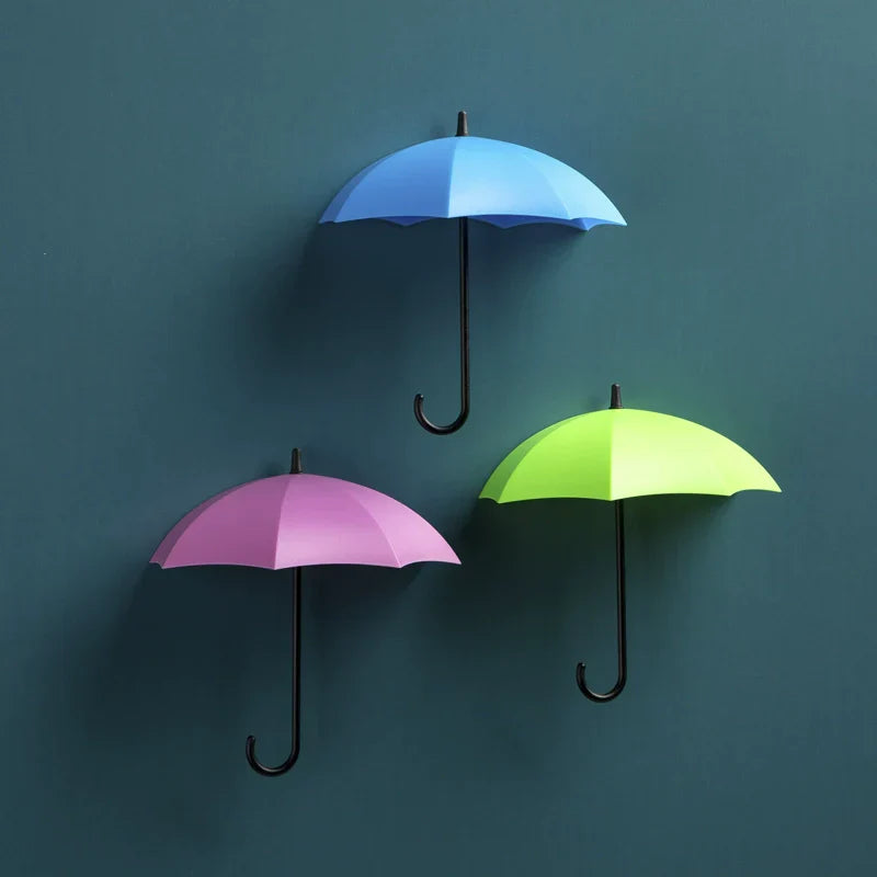 Maliben | Cute Umbrella Wall Hook - No-Drill Key & Coat Hanger