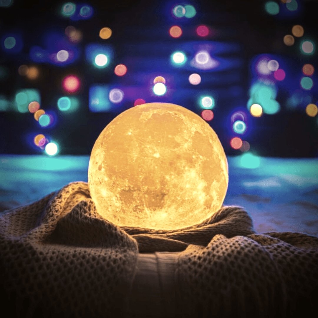 Maliben | Magical Moon Lamp - With Wireless Touch Control And Wooden Stand