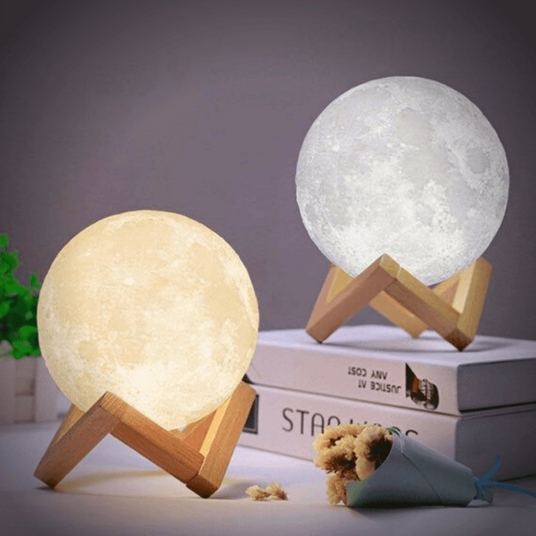 Maliben | Magical Moon Lamp - With Wireless Touch Control And Wooden Stand