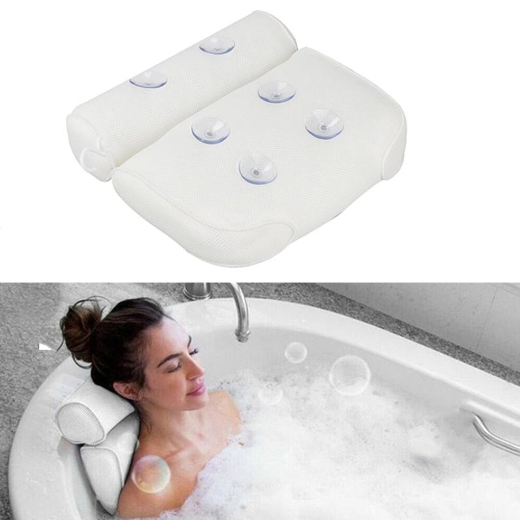 Maliben | Orthopedic Bathtub Pillow - Breathable Bathtub Headrest Pillow Made Of 3d Mesh Fabric With Suction Cups