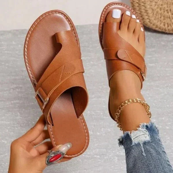 Maliben | Women's Orthopedic Hallux Valgus Correction Leather Sandals