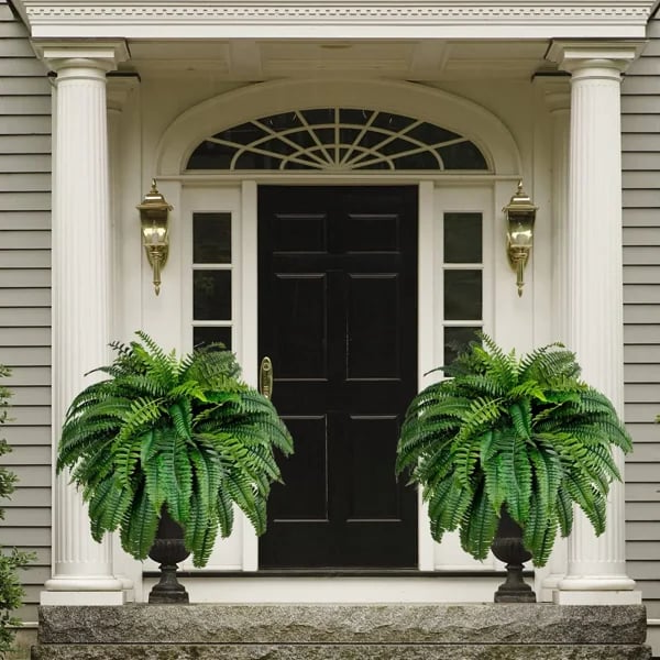 Maliben | Uv Resistant Artificial Boston Fern | Lifelike, Waterproof & Maintenance-Free For Outdoor Décor