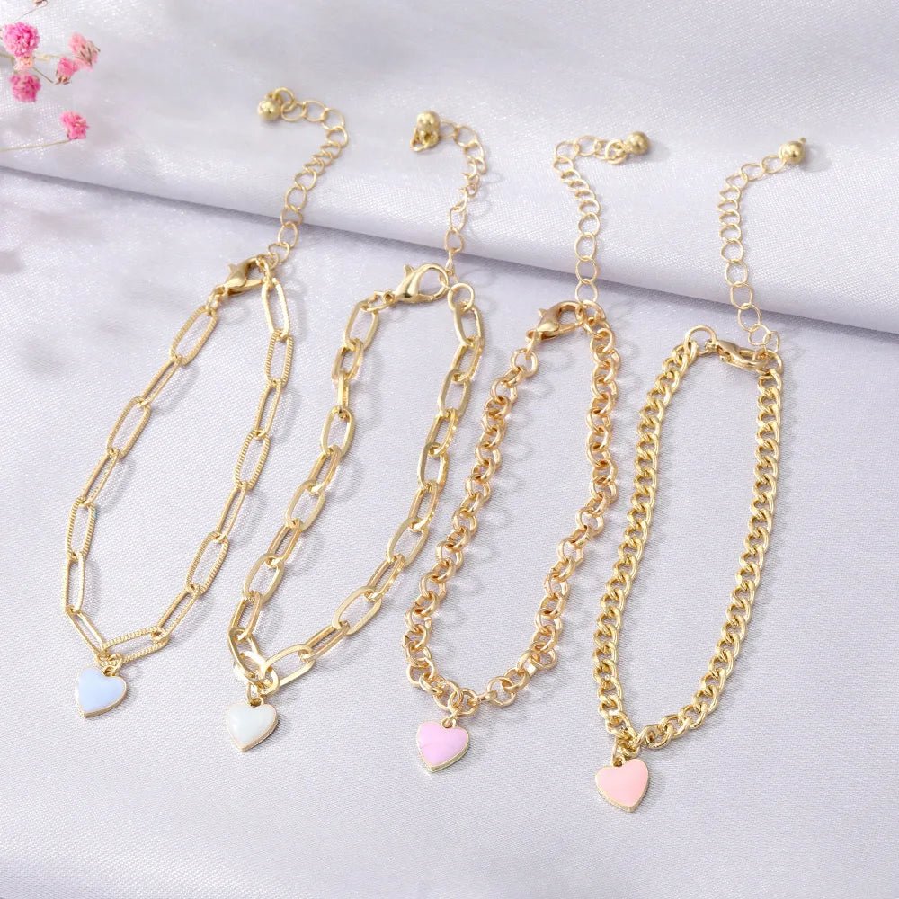 Maliben | Pastel Heart Bracelet Stack