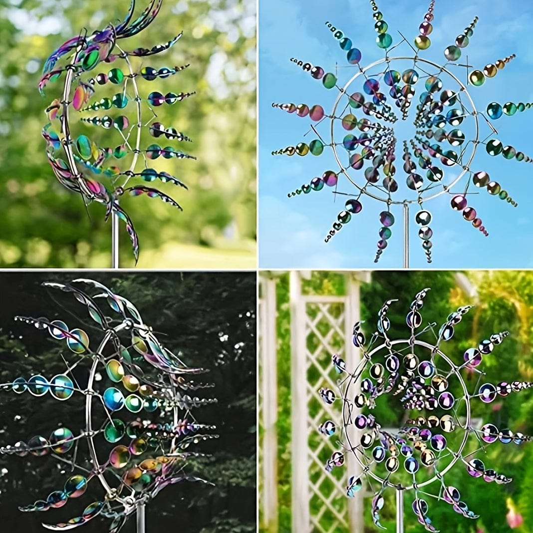 Maliben | 1 Piece Magical Metal Windmill, 3D Metal Outdoor Wind Chime for Yard and Garden, Unique Metal Kinetic Wind Sculptures & Wind Chime, Wind Catcher Metal Outdoor Lawn Terrace Decoration Wind Sculpture