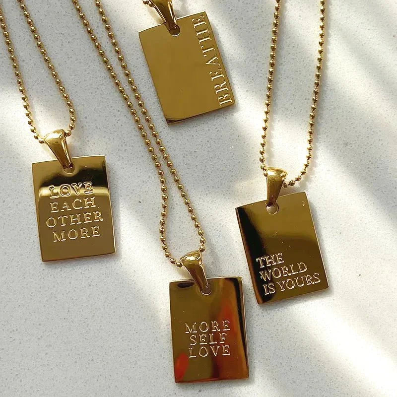Maliben | Positive Affirmation Engraved Necklaces