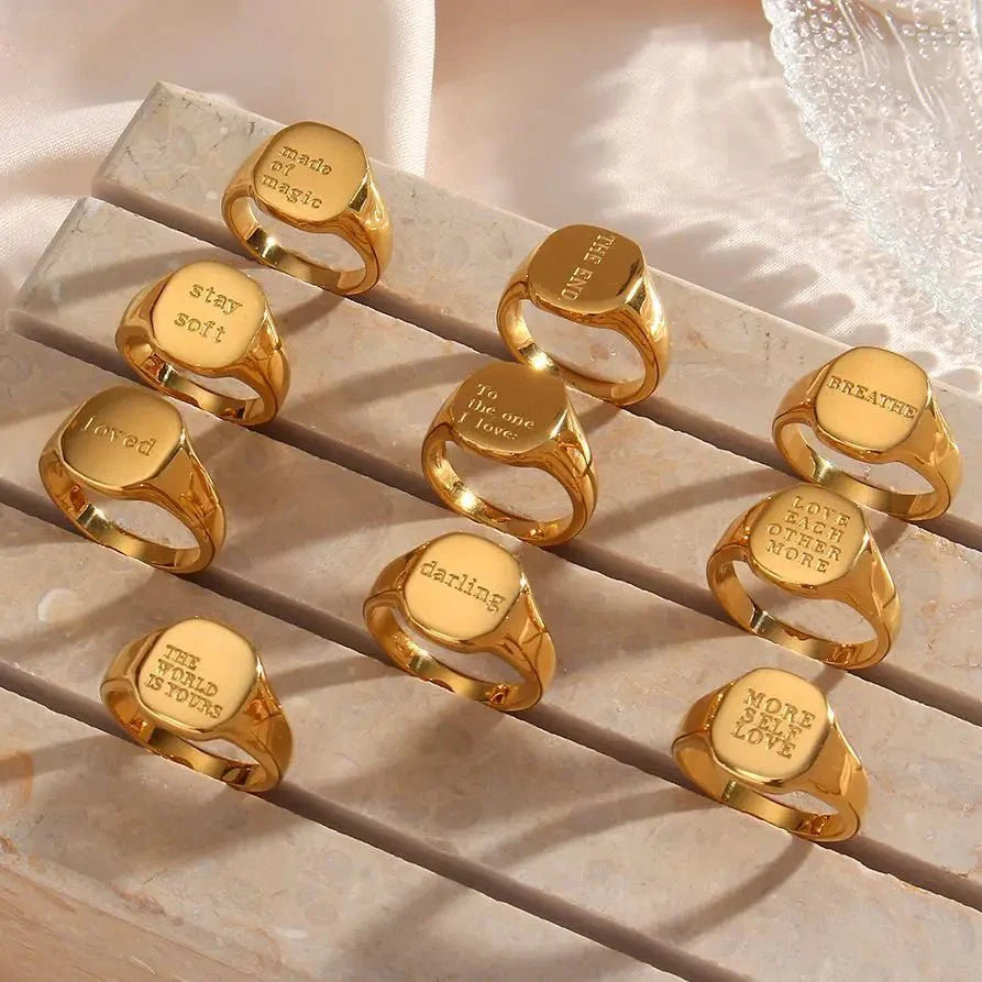 Maliben | Positive Affirmation Engraved Rings